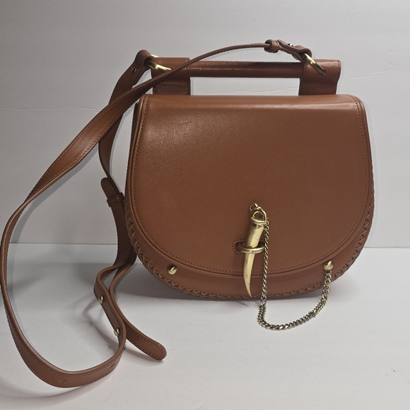 Babylon Bar Tooth Bag Sancia Cognac Brown Purse Crossbody - Picture 1 of 14